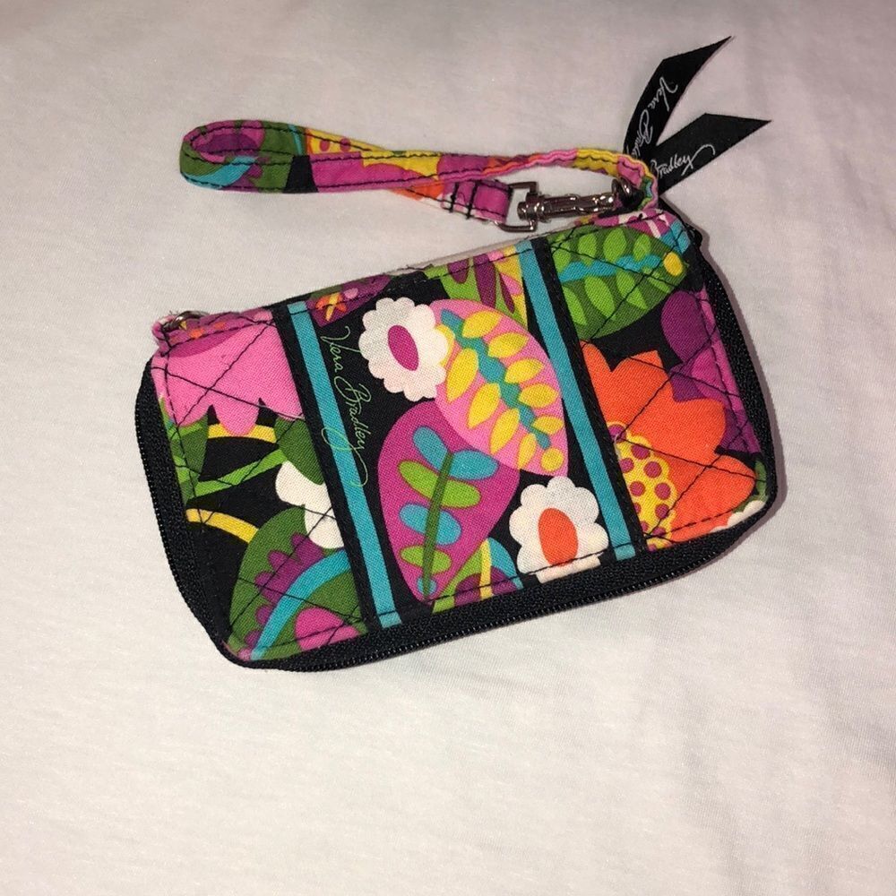 Vera Bradley Va Va Bloom Floral Cotton Quilted Wristlet Zip Around Wallet - Picture 1 of 12